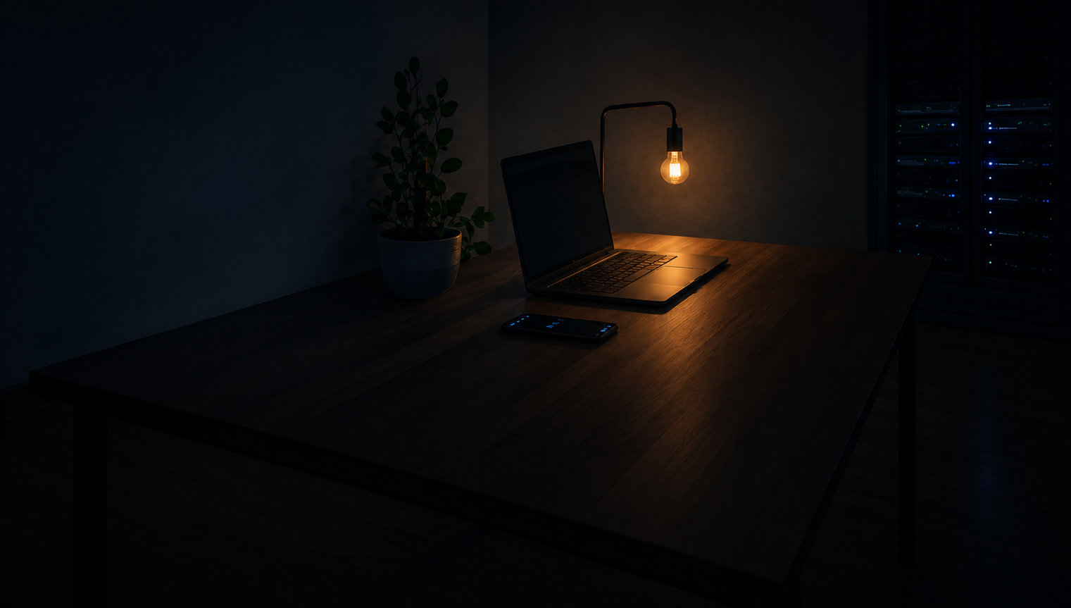Workspace setup – laptop and monitor