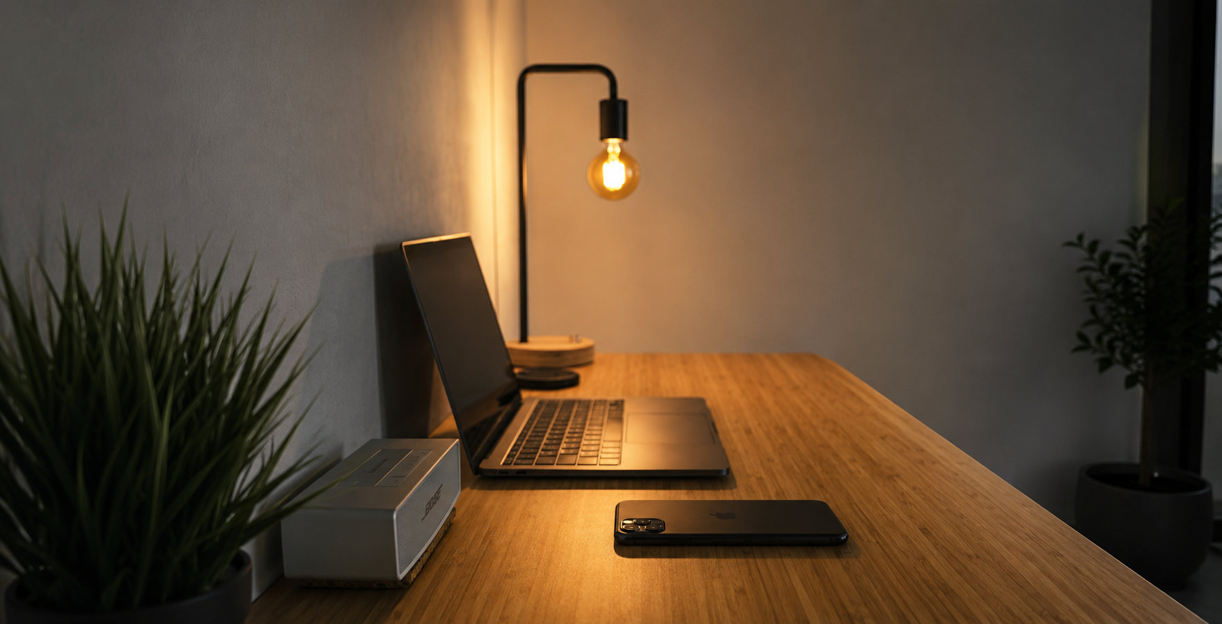 Workspace setup – laptop and monitor