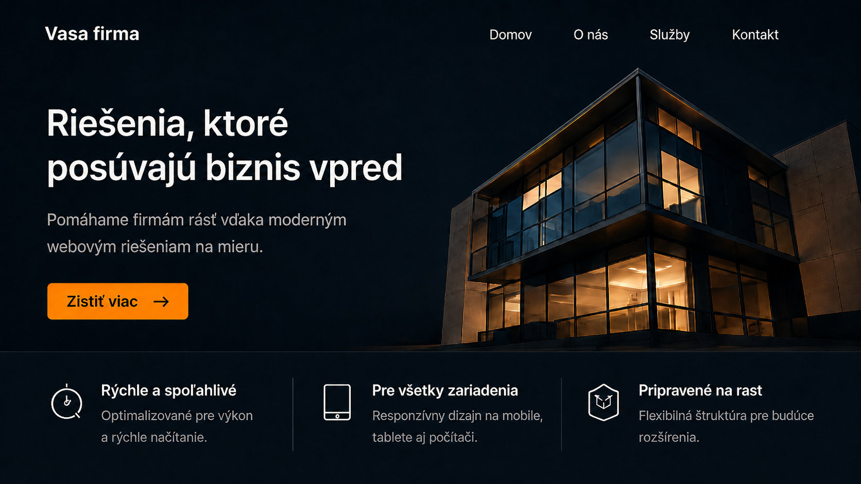 Example of a modern corporate website