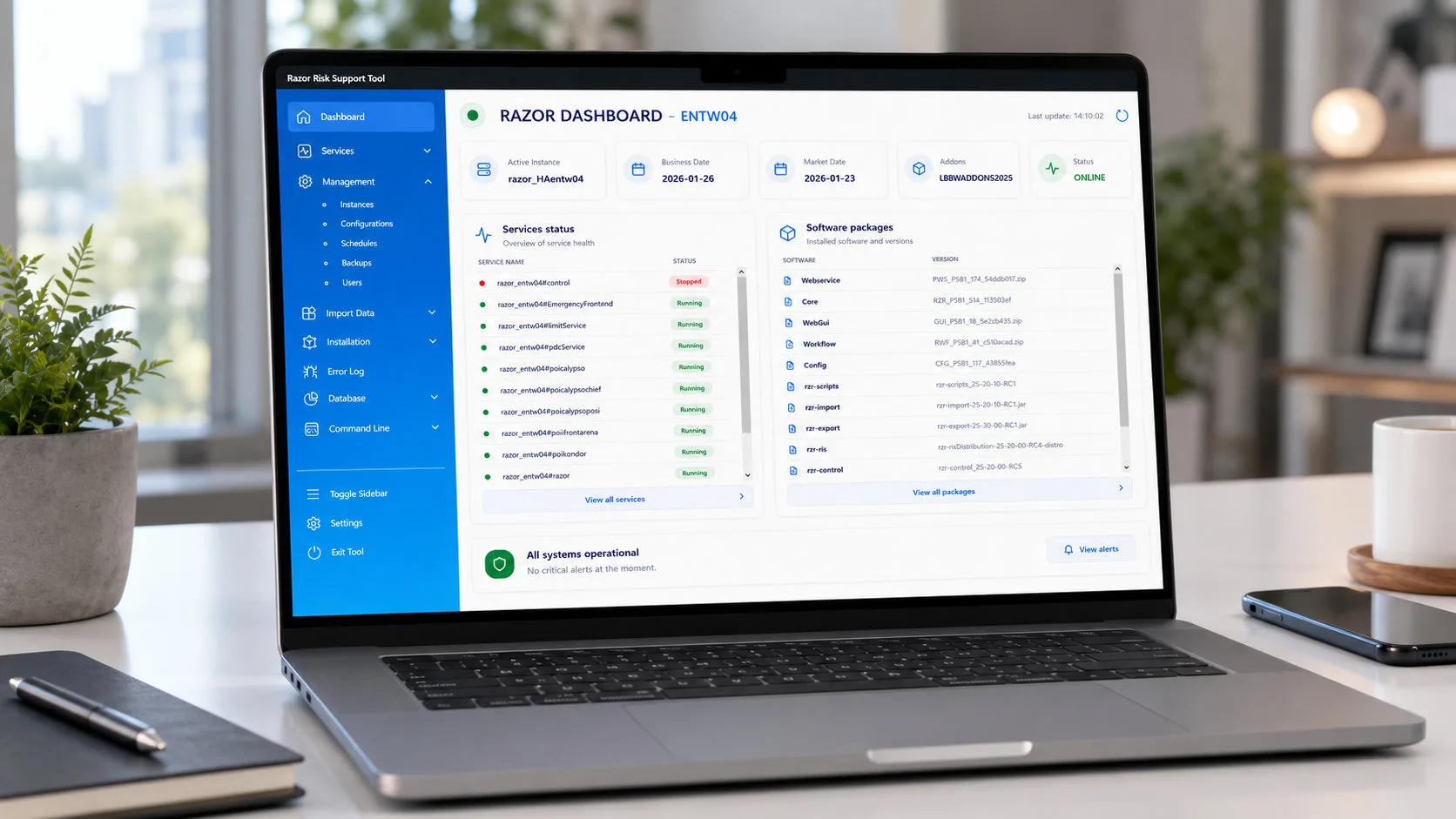 Razor Risk management tool